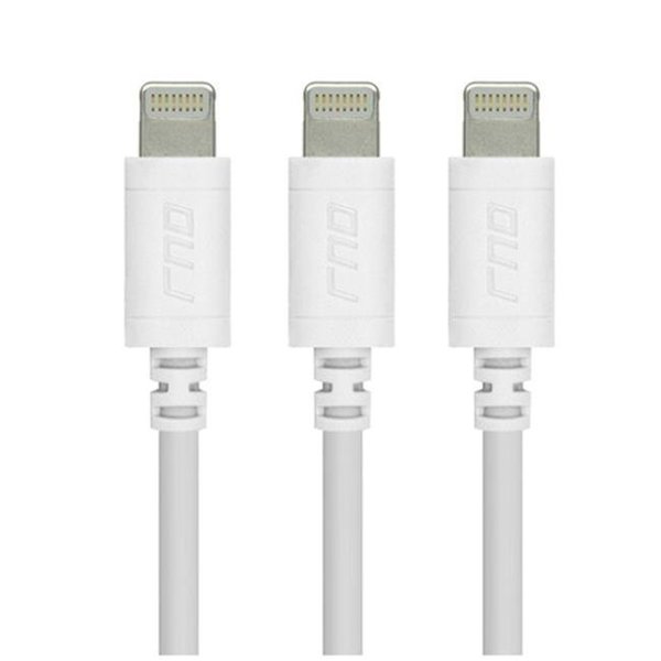 Rnd Accessories RND Accessories 3X Apple Certified Lightning Data Sync And Charge To USB Cable 6 ft. - White; Set of 3 RND-AMC-6FT-3X-W